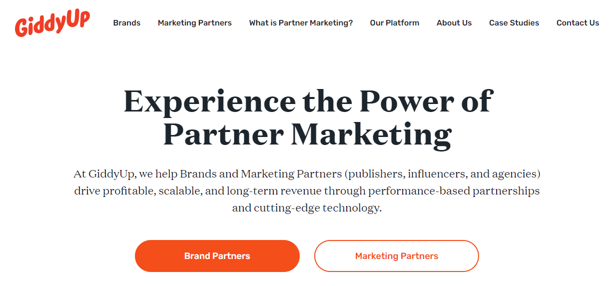 GiddyUp website screenshot