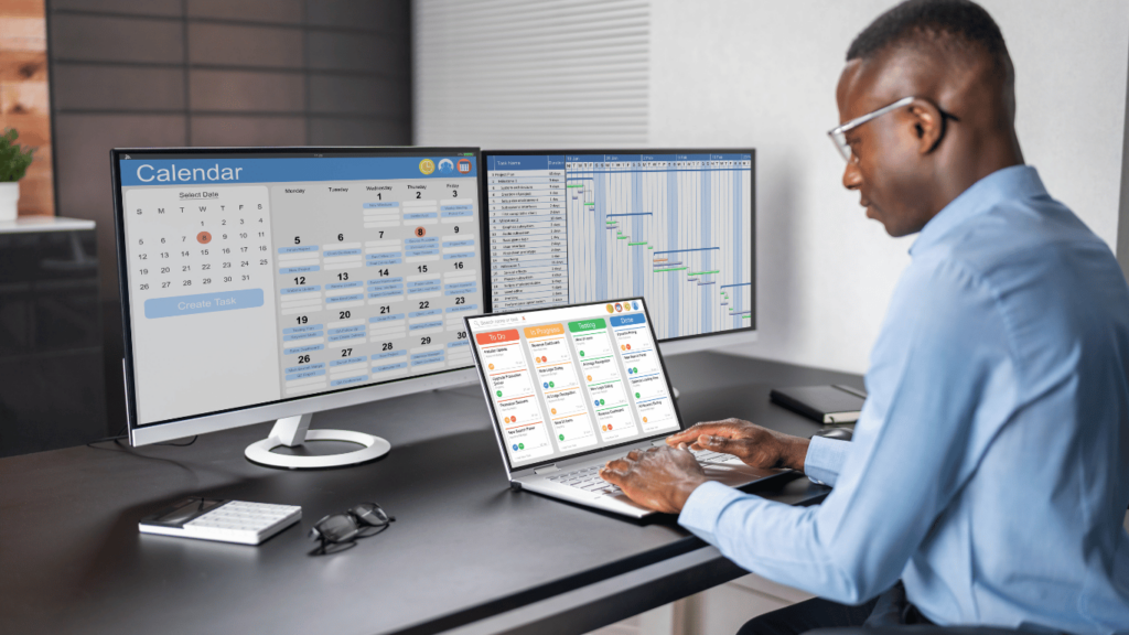 Remote talent using project management software or time tracking tools