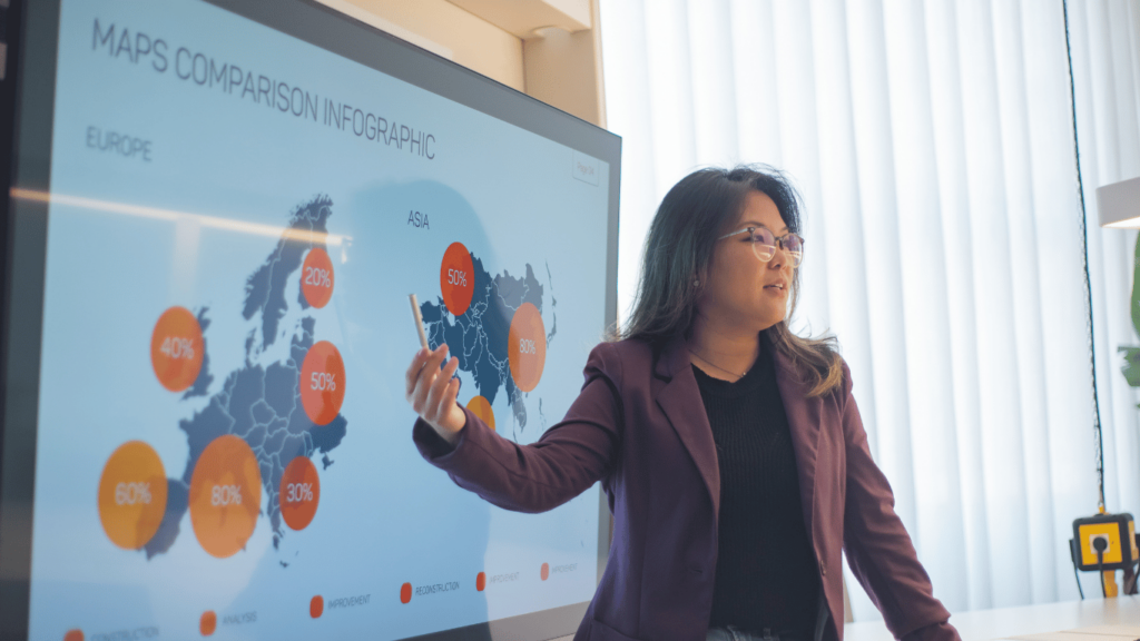 Map or globe showcasing various countries where you can offer support in different languages