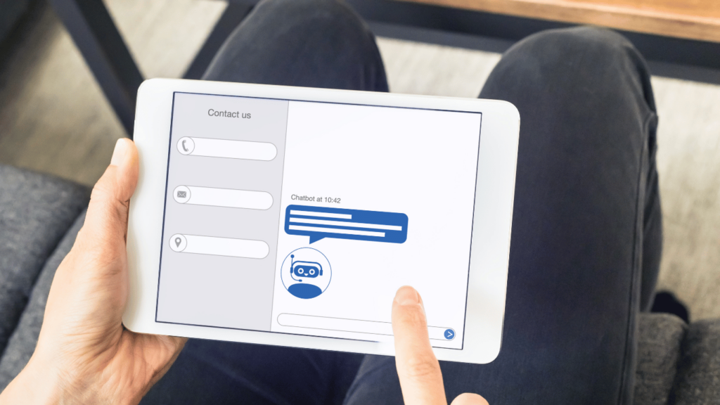Online customer interacting with a chatbot