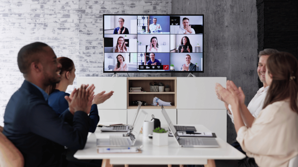 Team meeting discussing organizational structure