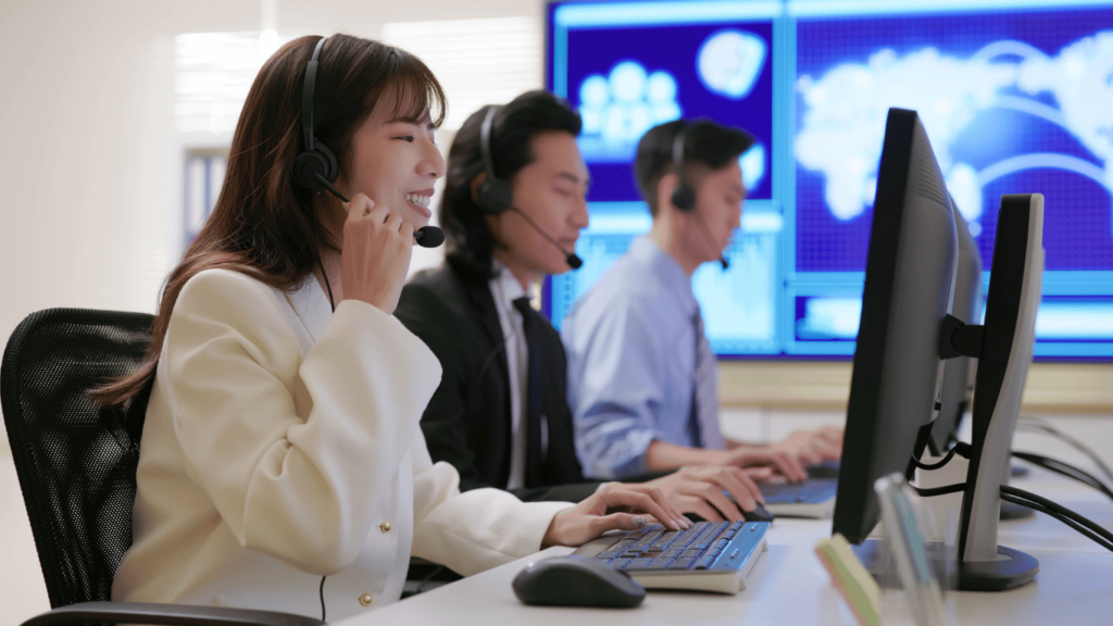 Customer service team ready to serve