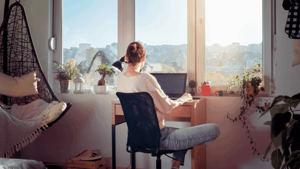 Remote workers with own schedule working on their own hours