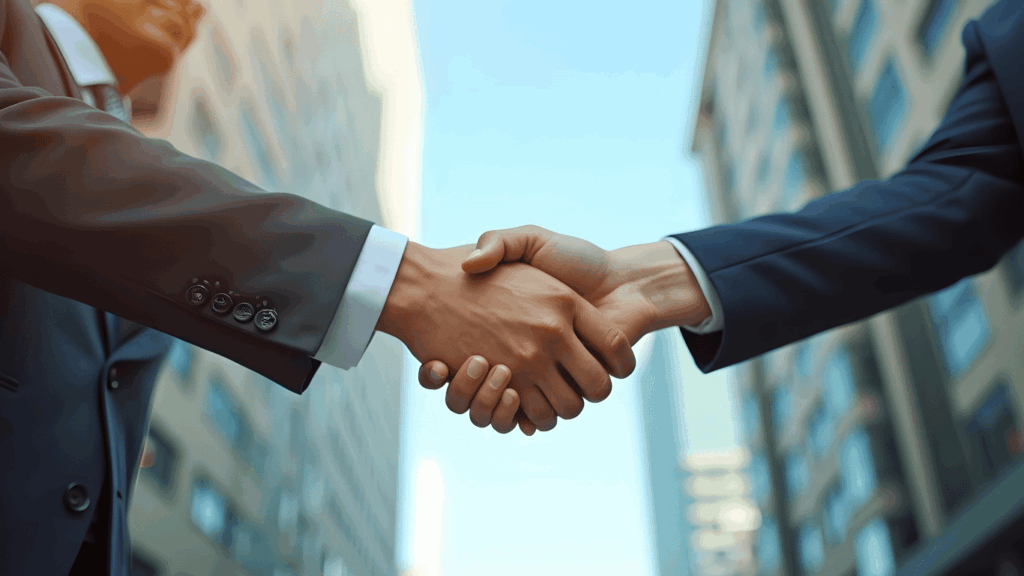 Handshake symbolizing a new partnership in the works