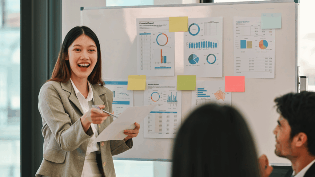 Customer journey map template being studied by a customer success team